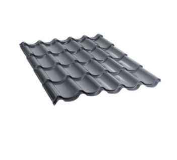 სასახურავე თუნუქის ფურცელი 0.45x1180 RAL 7024 (მეტალოკრამიტი) ნაცრისფერი — თუნუქის სახურავი